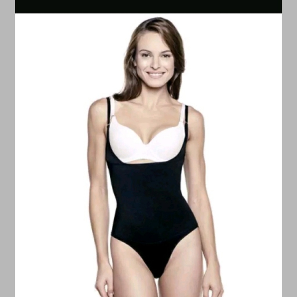 Black Fuchsia Shapewear Bodysuit Thong Back